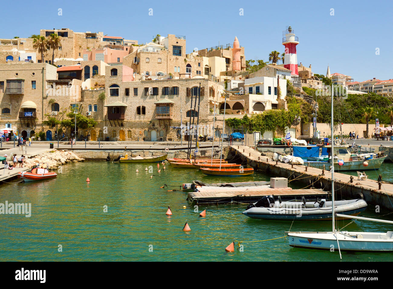 Vecchia Jaffa Porto, Tel Aviv-Jaffa, Israele è ora utilizzato come porto di pesca e di attrazione turistica Foto Stock