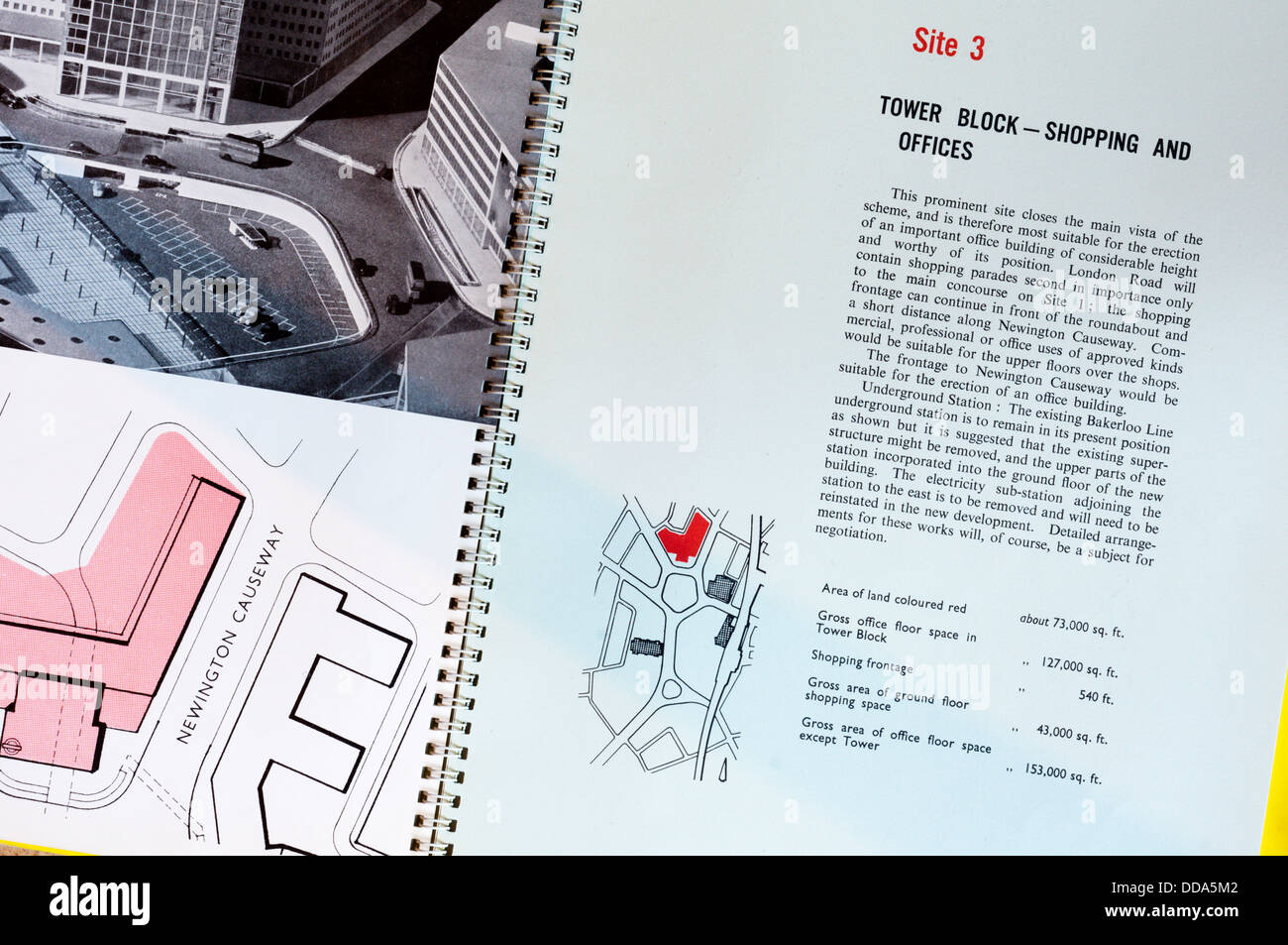Dettaglio dall'originale LCC piano per la riqualificazione di Elephant & Castle dopo la seconda guerra mondiale. Foto Stock