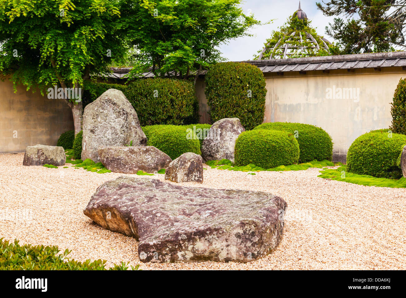 Giardino giapponese di contemplazione, Hamilton Gardens, Hamilton, Waikato, Nuova Zelanda. Foto Stock