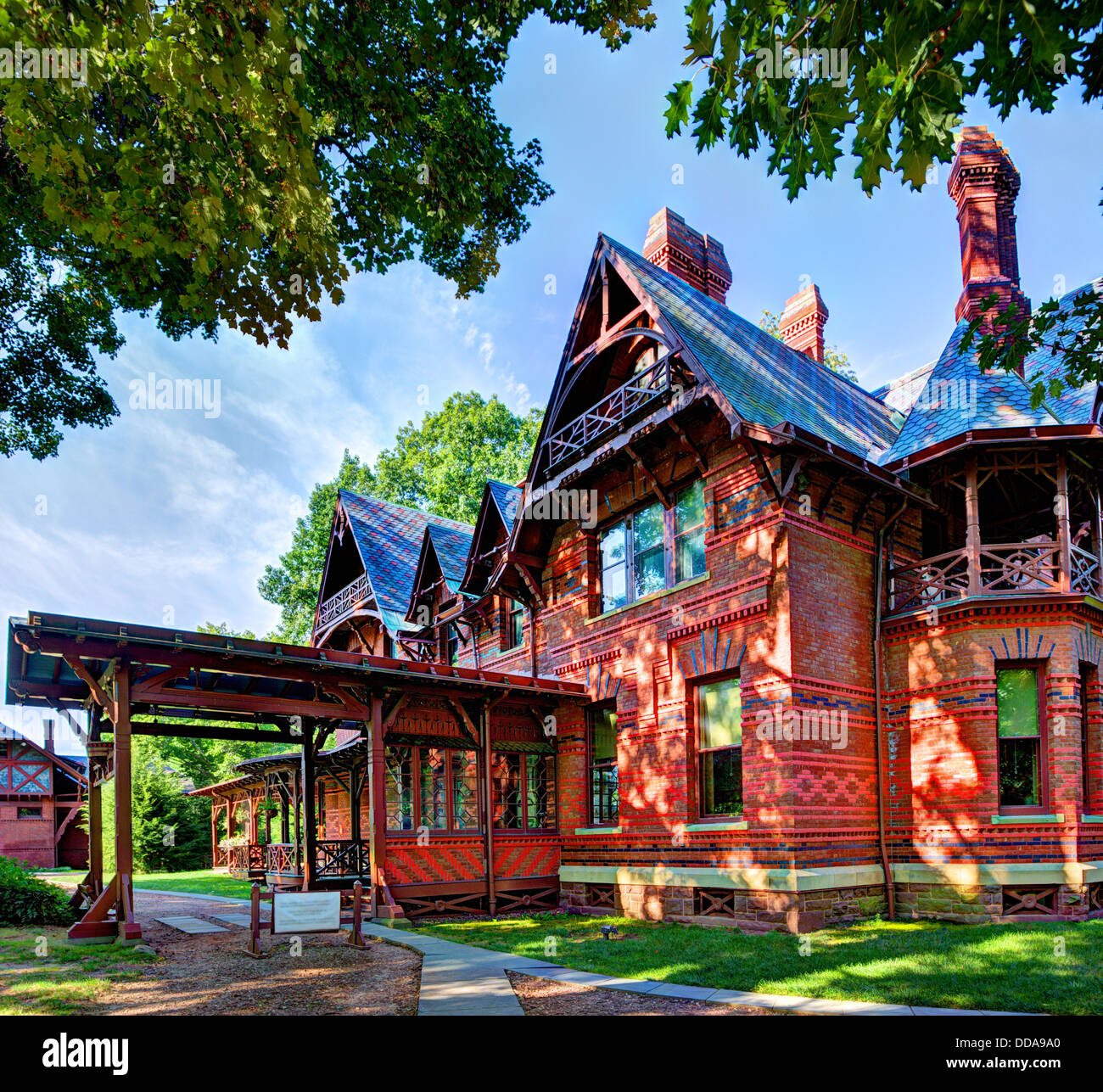 Mark Twain House di Hartford, Connecticut. Foto Stock