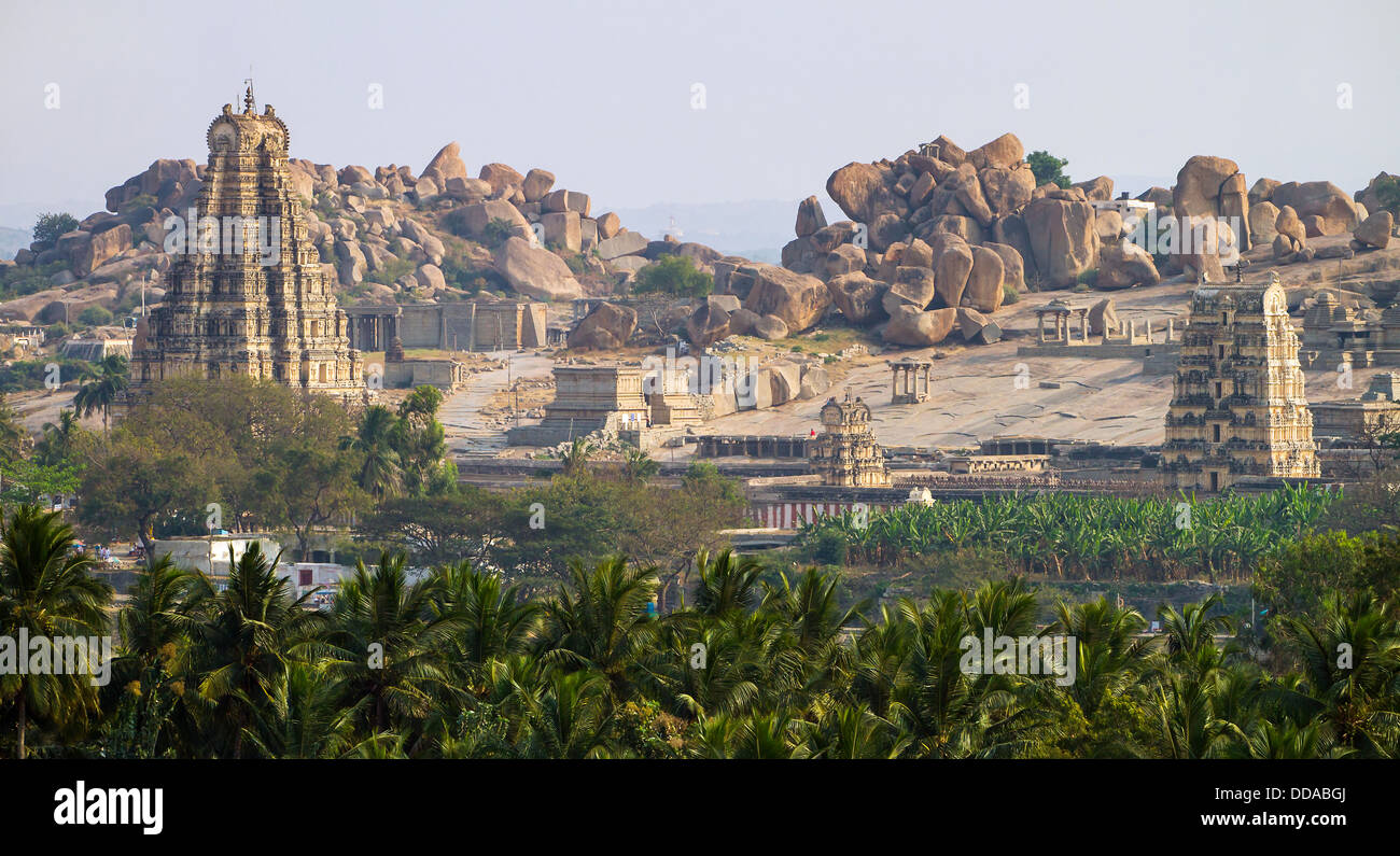 Tempio Virupaksha in Hampi, Karnataka, India Foto Stock