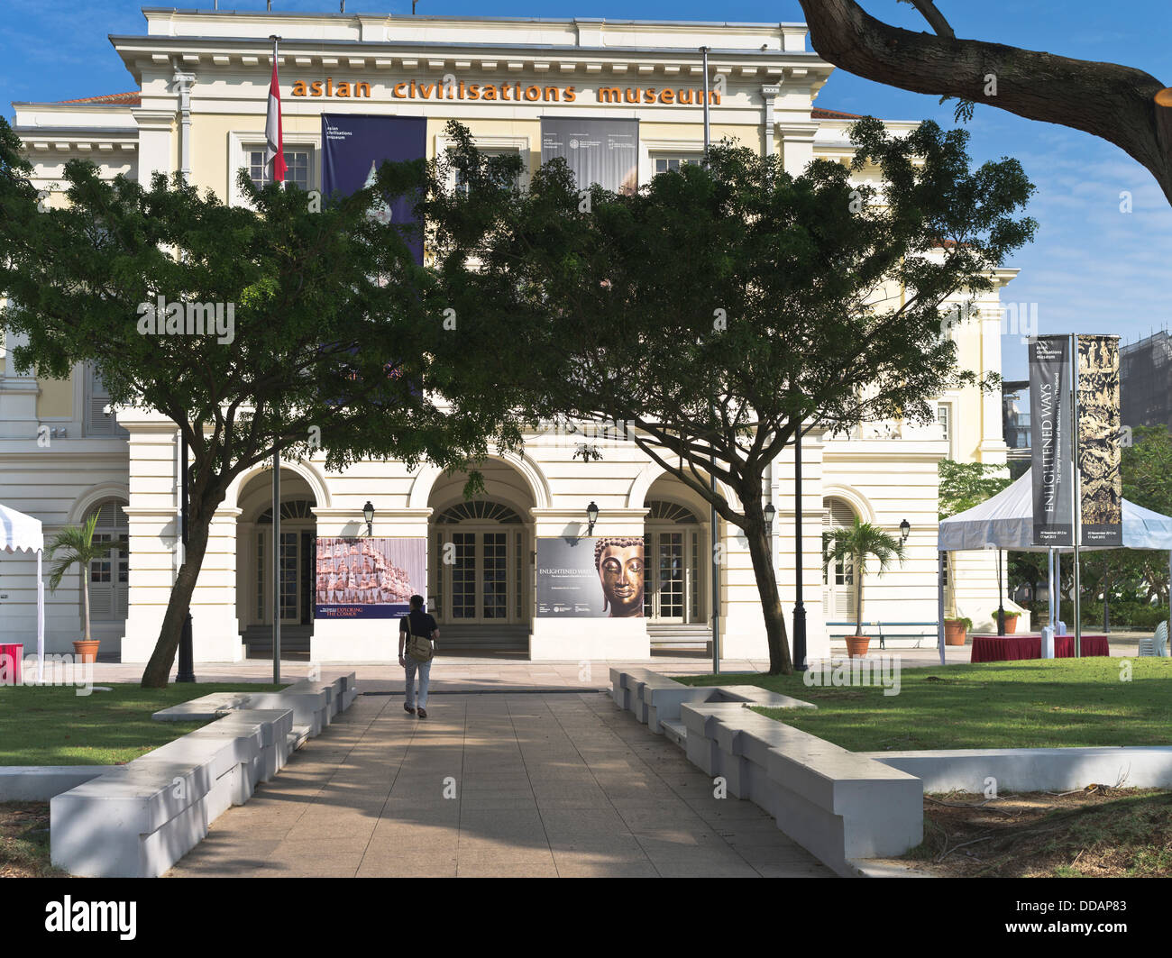 Dh Asian Civilisations Museum North Boat Quay SINGAPORE edificio coloniale di civiltà orientali Foto Stock