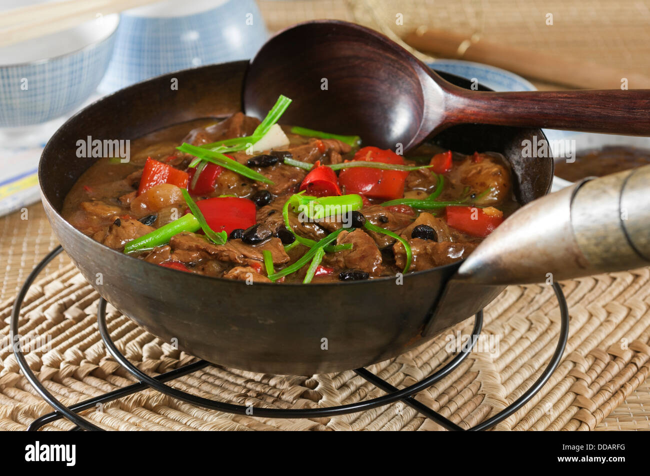 Carni bovine in nero salsa di soia cucina cinese Foto Stock