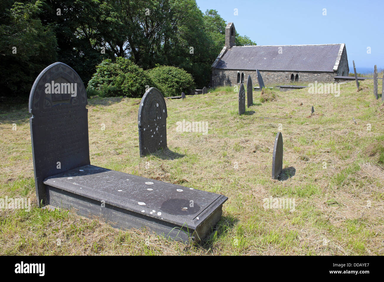 San Beuno la Chiesa, Pistyll, Llyn Peninsula, Galles Foto Stock