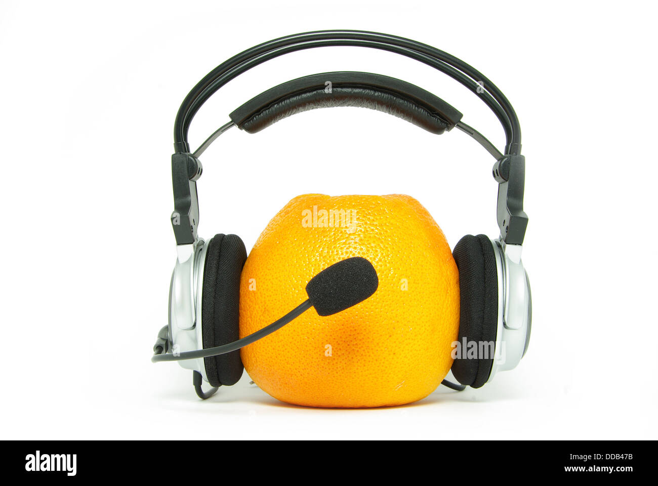 Arancione e le cuffie Foto Stock