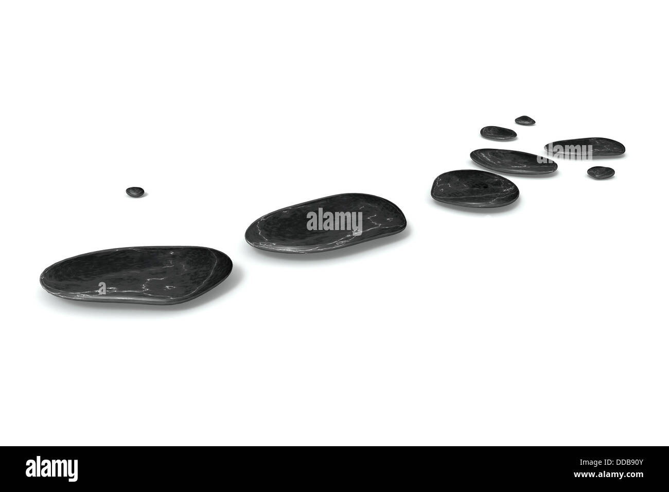 ciottoli neri Foto Stock