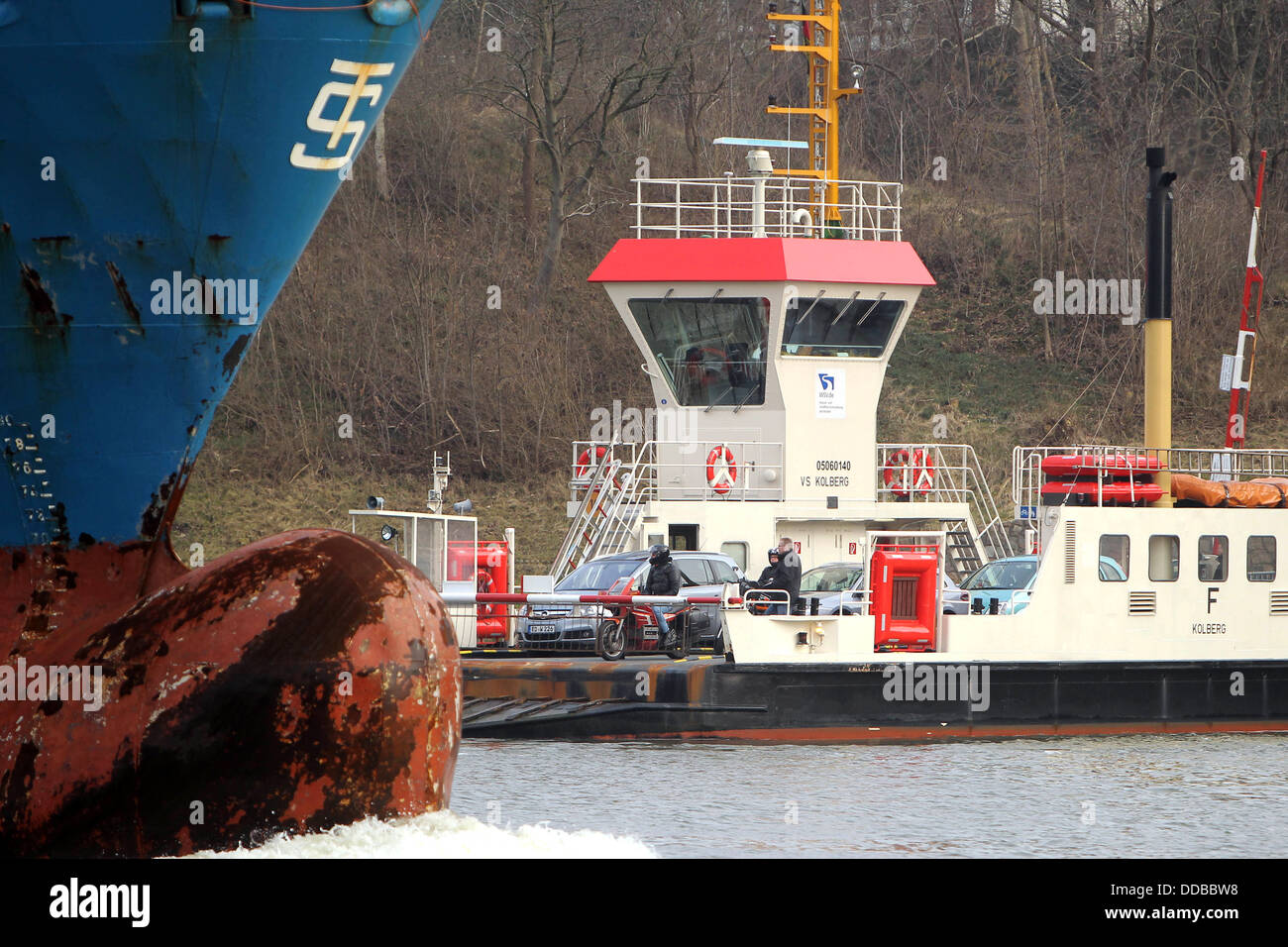 Neuwittenbek, Germania, Kanalfaehre Landwehr sul canale di Kiel Foto Stock