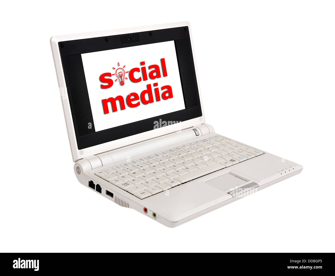 Social media nel computer portatile Foto Stock