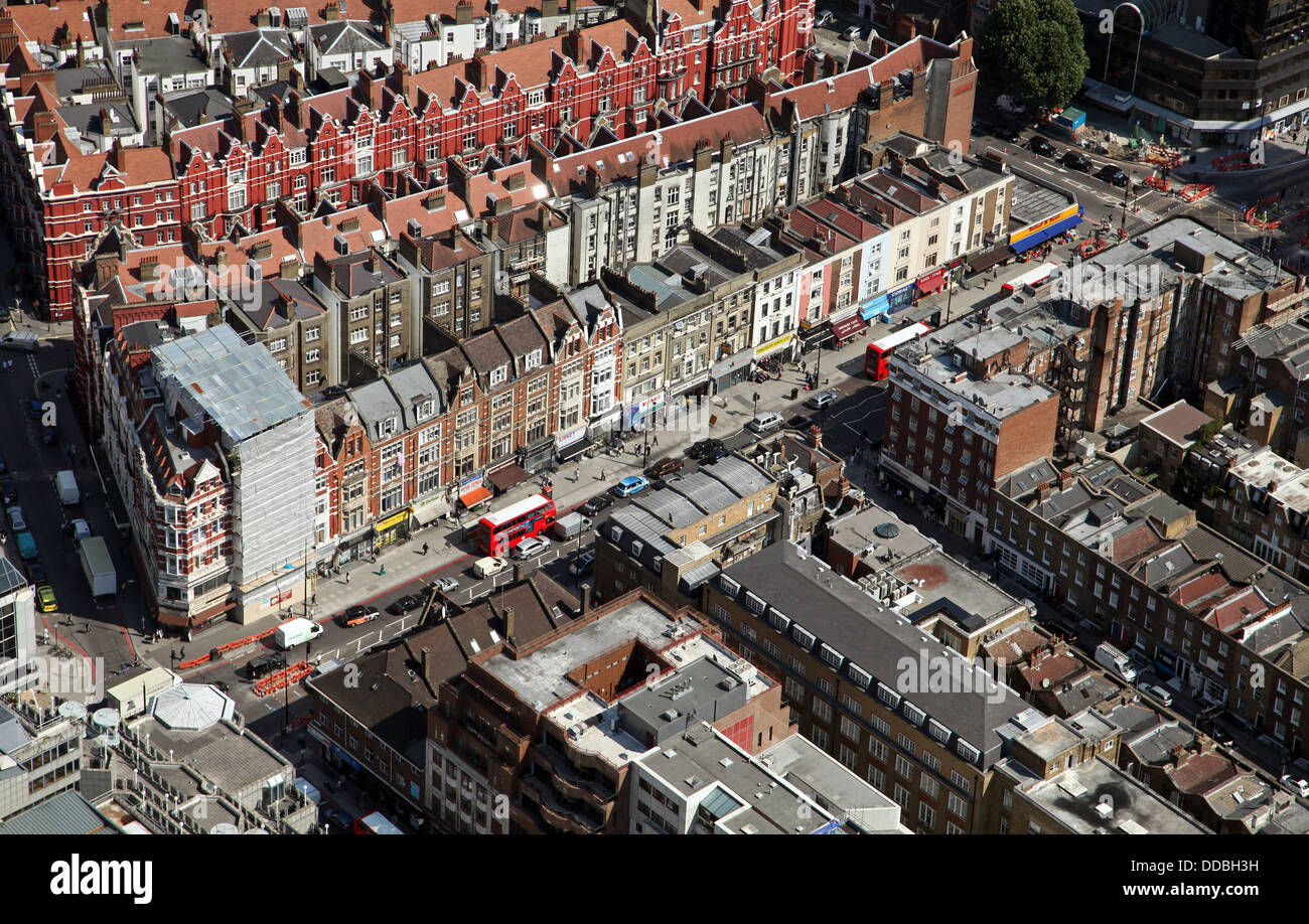 Vista aerea di un breve tratto di Edgware Road, Londra W2 Foto Stock