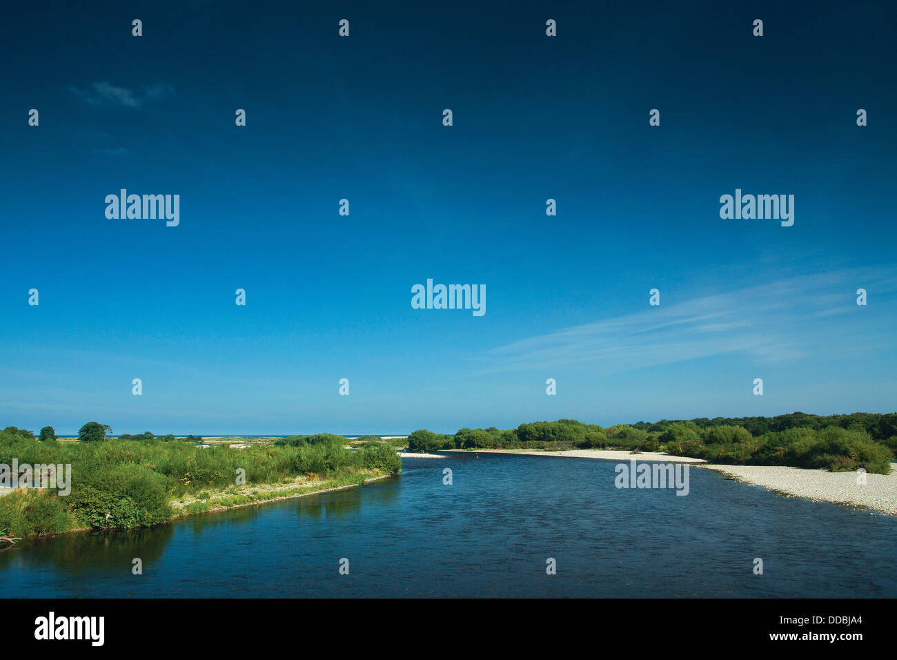 Il Fiume Spey a Garmouth, Moray Foto Stock