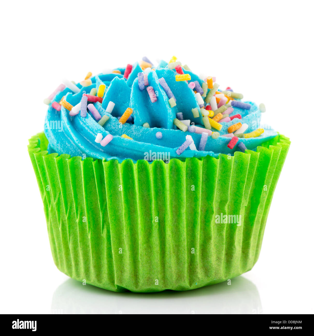 Il blu e il verde cupcake Foto Stock