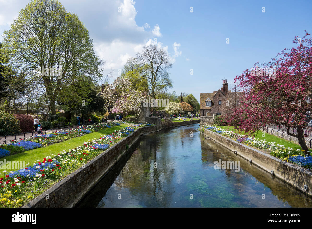 Westgate Gardens Fiume Stour Canterbury Kent Foto Stock