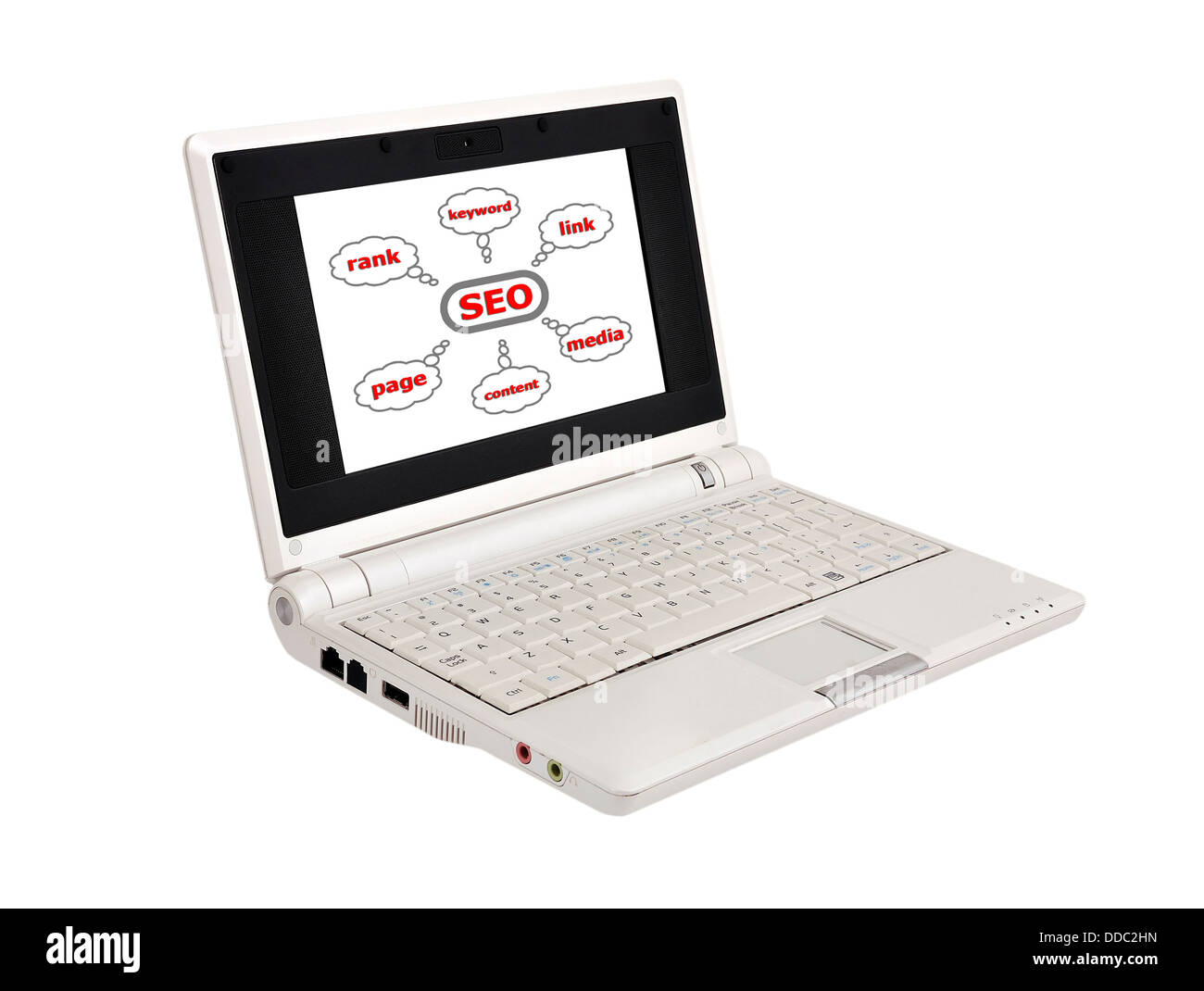 computer portatile bianco Foto Stock