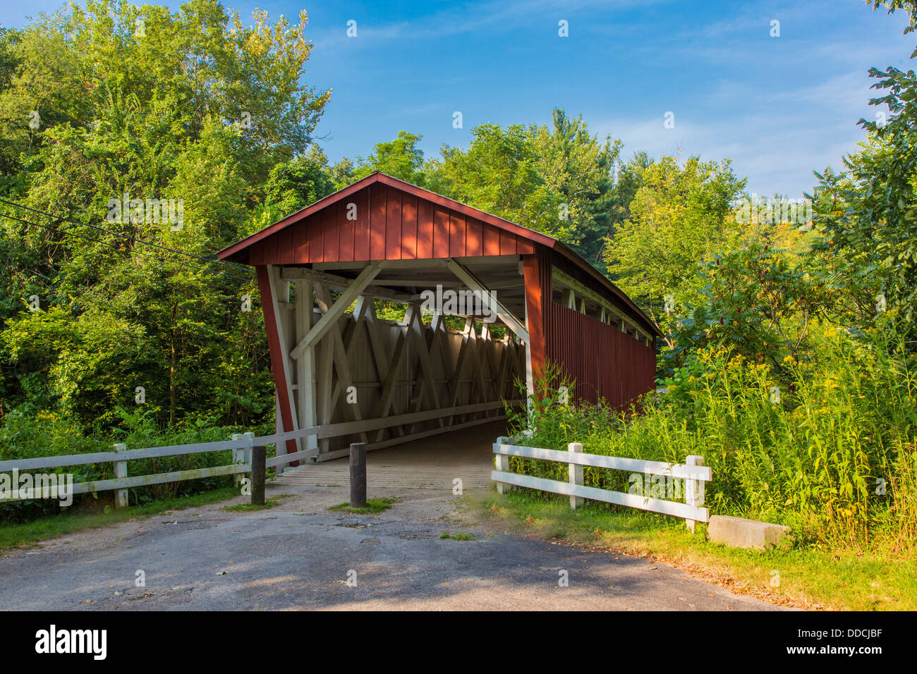Everett Road ponte coperto in Cuyahoga Valley National Park in Ohio negli Stati Uniti Foto Stock