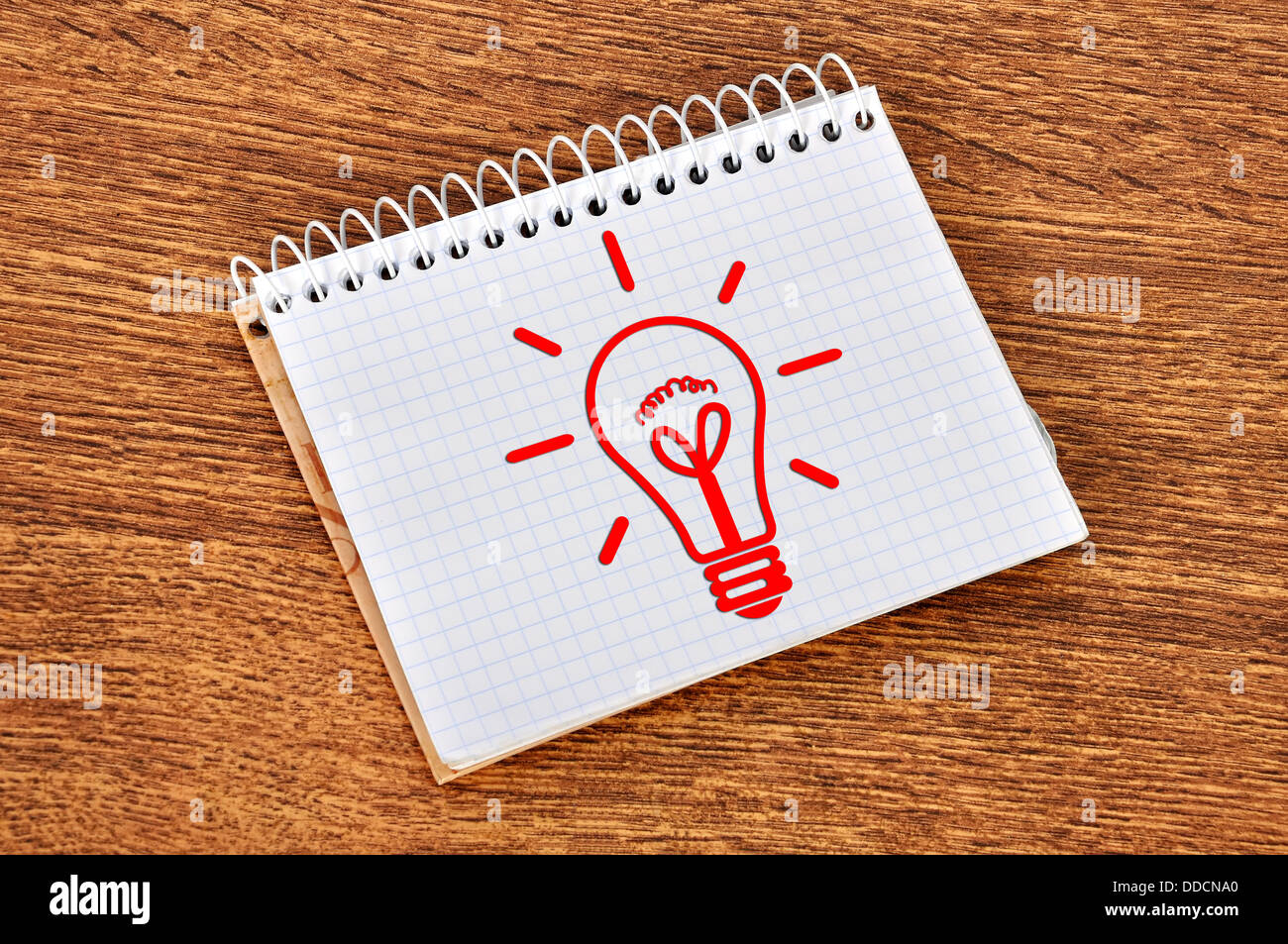 Lampada in notebook Foto Stock