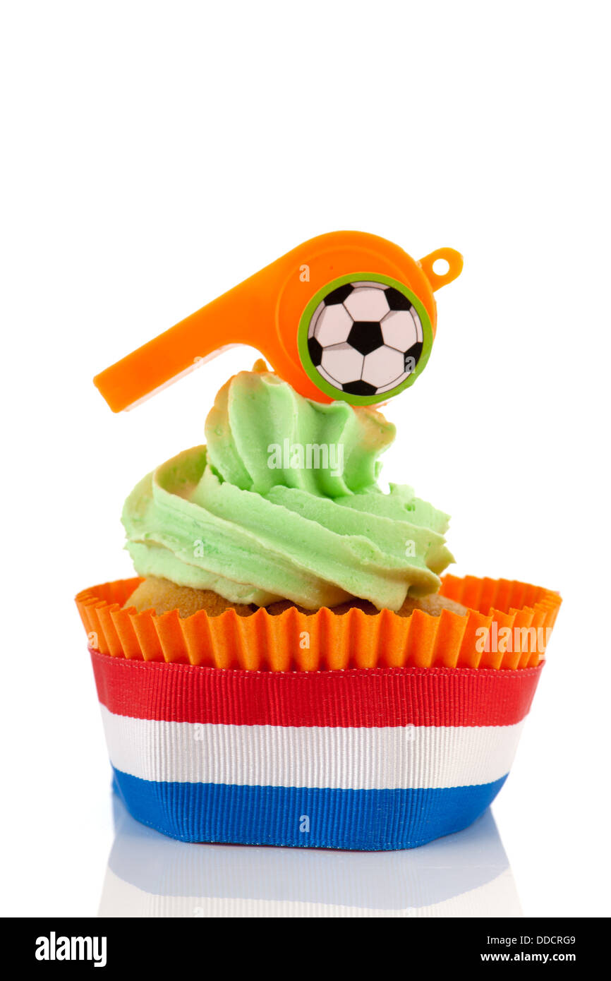 Arancione e verde cupcake Foto Stock