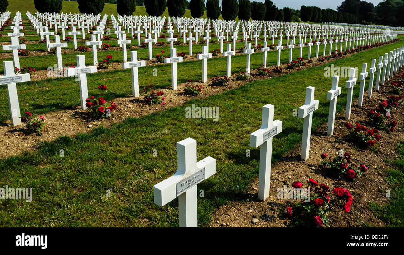 Francese cimitero militare a Douaumont, Verdun, Francia Foto Stock