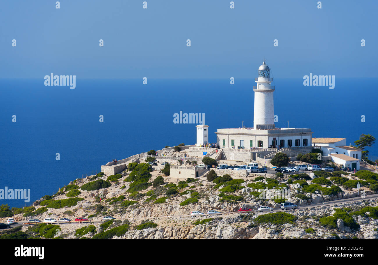 Faro di Capo Formentor nella costa nord di Mallorca, Spagna ( Isole Baleari ) Foto Stock