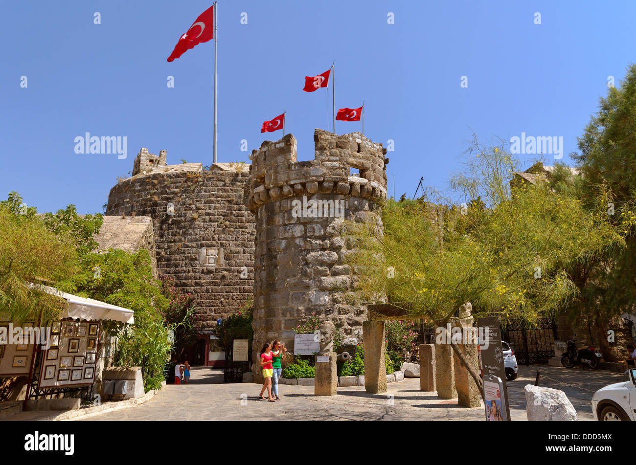 Ingresso al castello di Bodrum e Museo di Archeologia Subacquea, Bodrum Città, Provincia di Muğla, Turchia Foto Stock