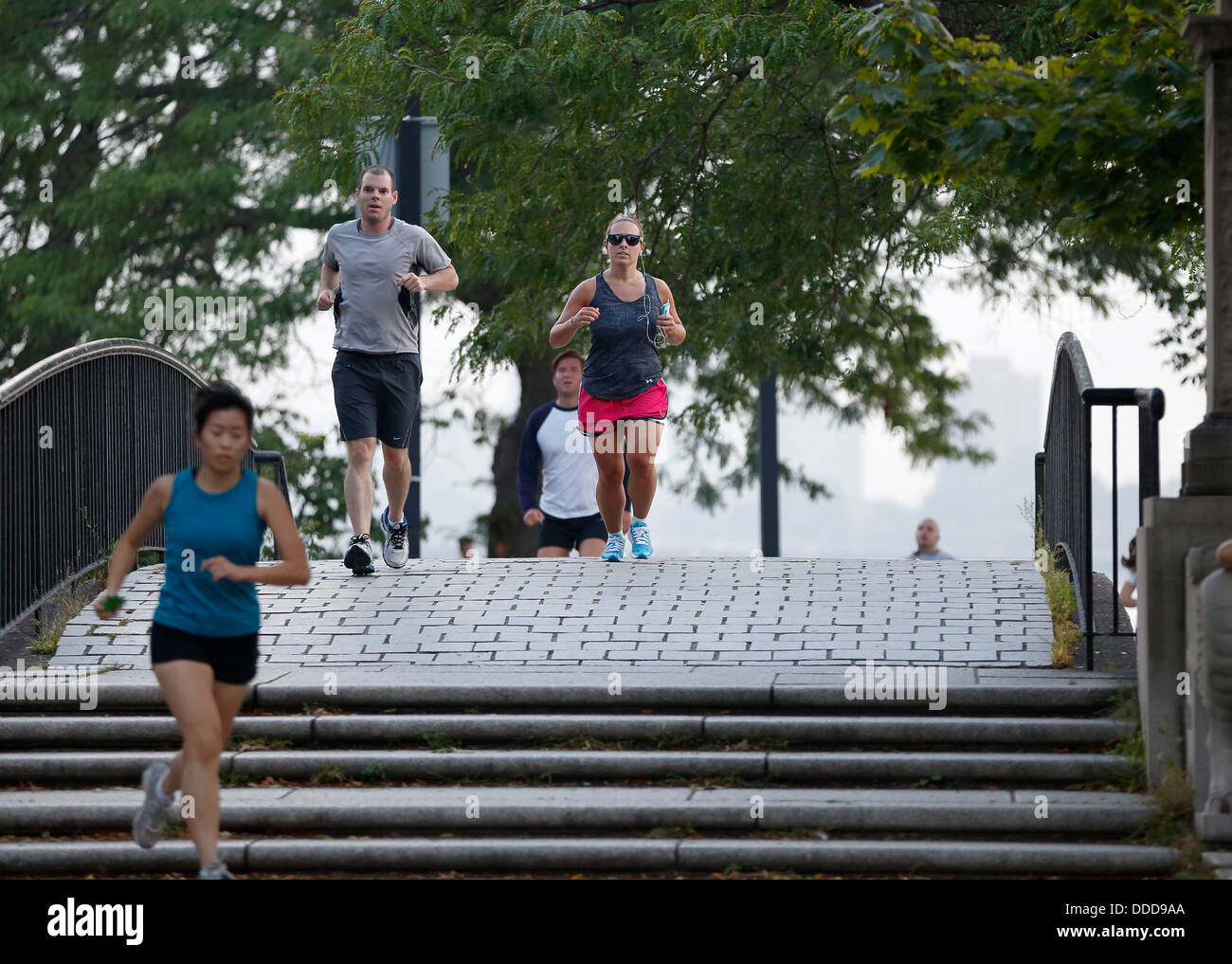Per chi ama fare jogging sulla spianata di Boston, Massachusetts Foto Stock
