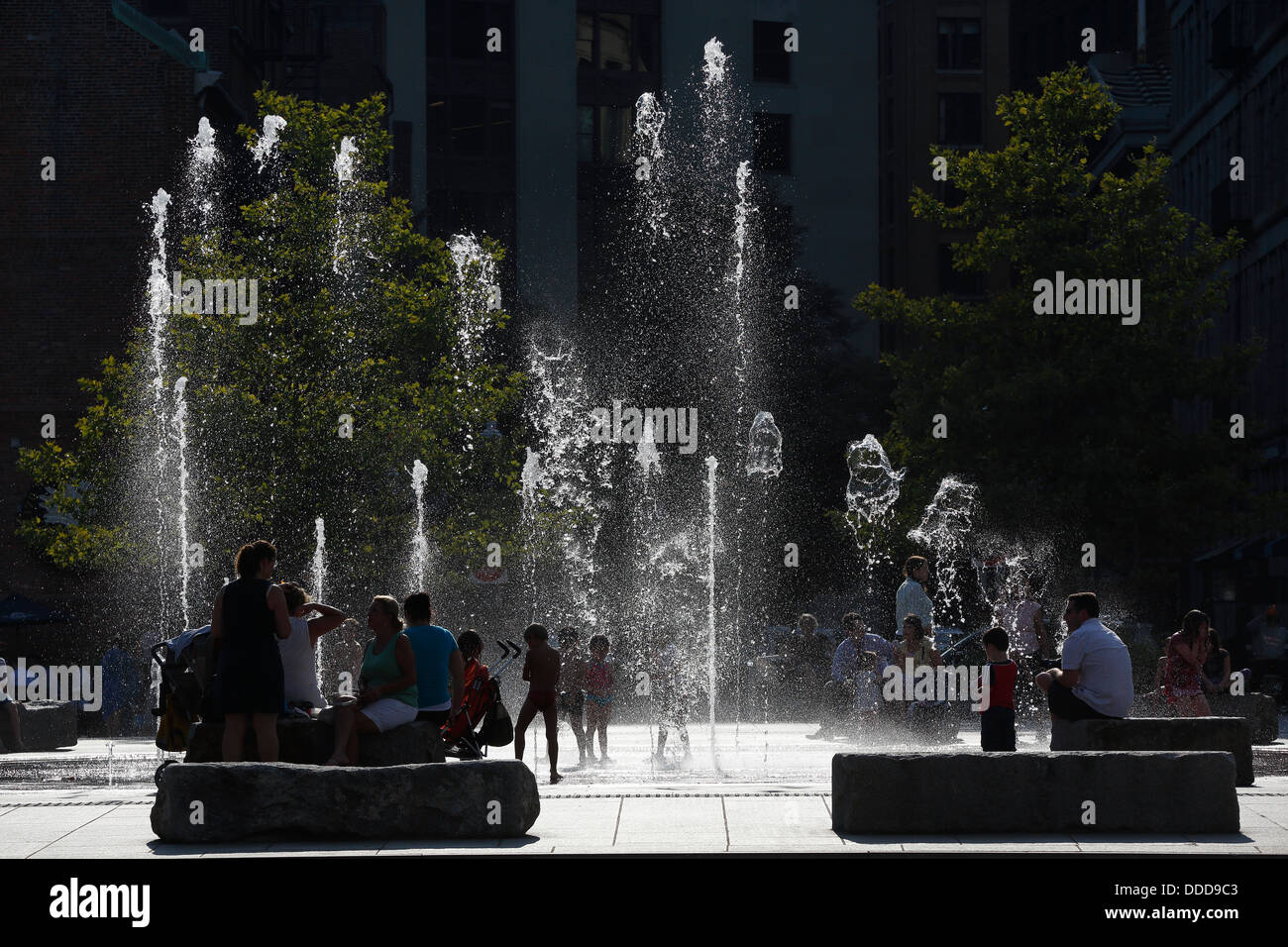 La fontana della Greenway, Boston, Massachusetts Foto Stock