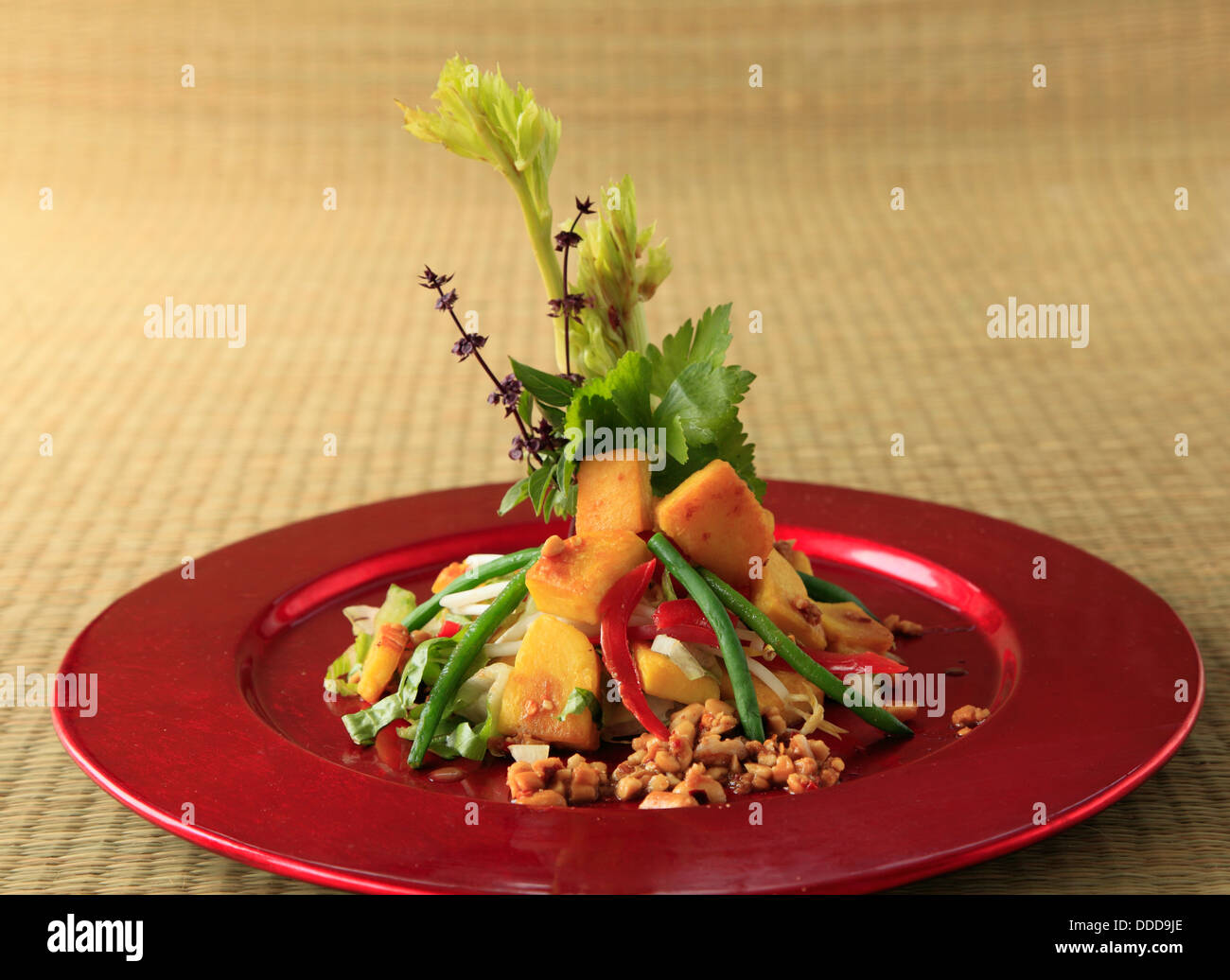 Insalata di tofu, Foto Stock