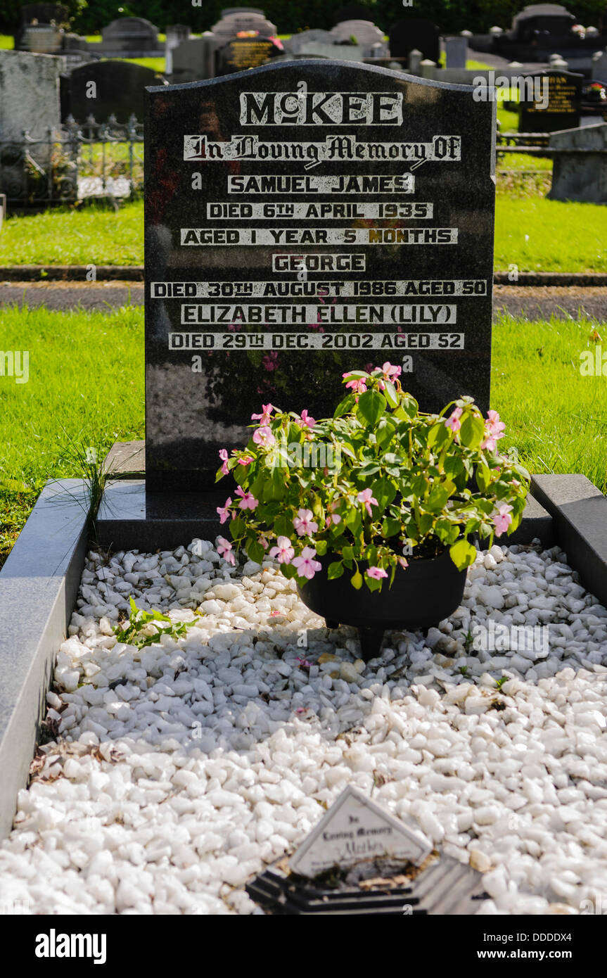 Dromore, Irlanda del Nord. 31 Agosto 2013 - La tomba di Elizabeth (Giglio) McKee trovato morto in circostanze sospette nel dicembre 2002. Foto Stock