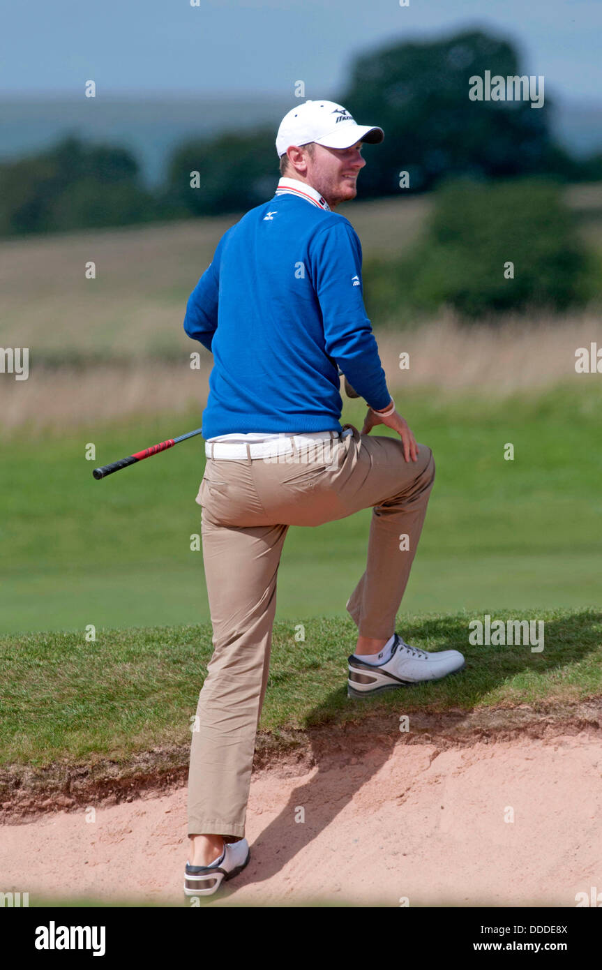 Newport - South Wales - UK - 31 Agosto 2013 : in azione durante il terzo round dell'ISP Handa Galles aperto sui venti dieci corso presso il Celtic Manor Resort di Newport South Wales. Credito: Phil Rees/Alamy Live News Foto Stock