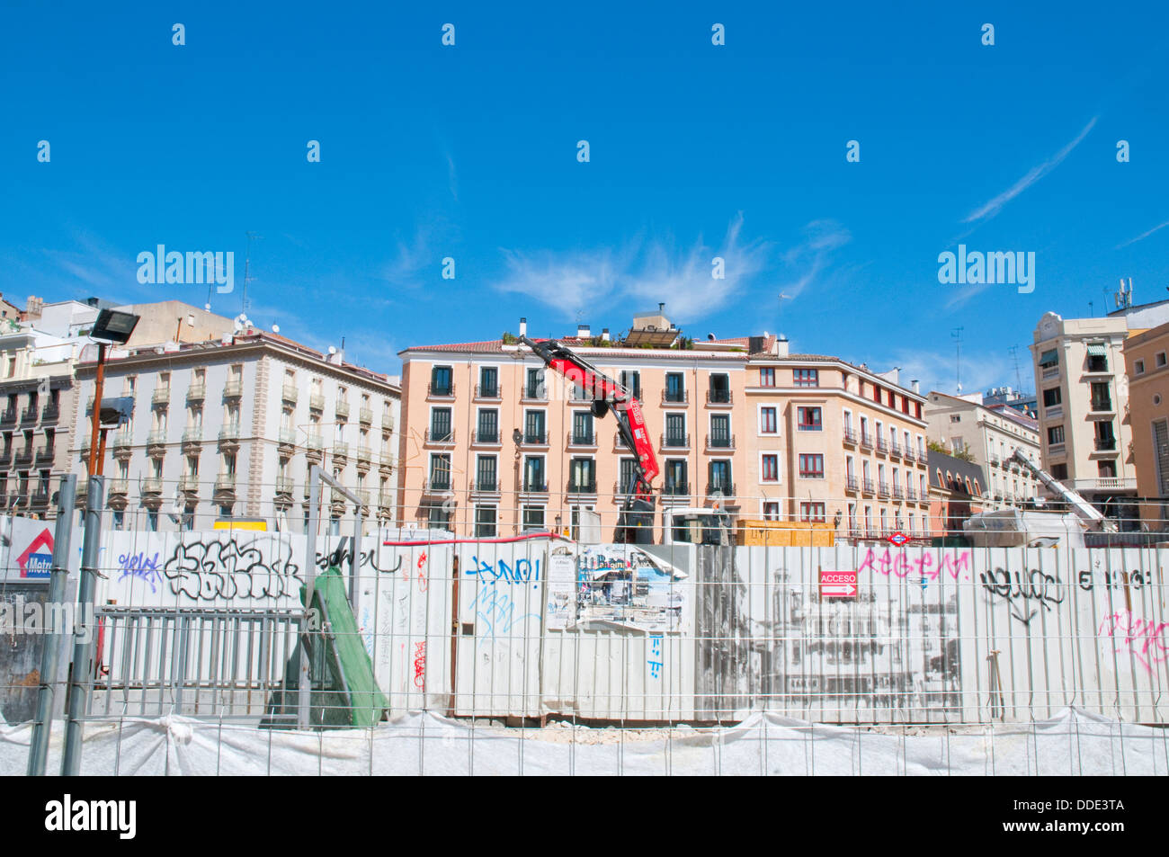 Isabel II Square in opere. Madrid, Spagna. Foto Stock