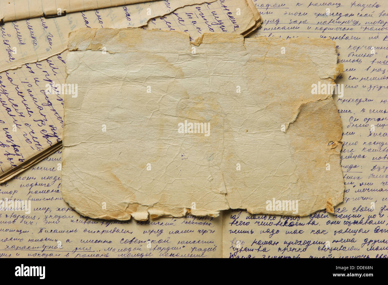 Sfondo Vintage con la vecchia carta e lettere Foto Stock