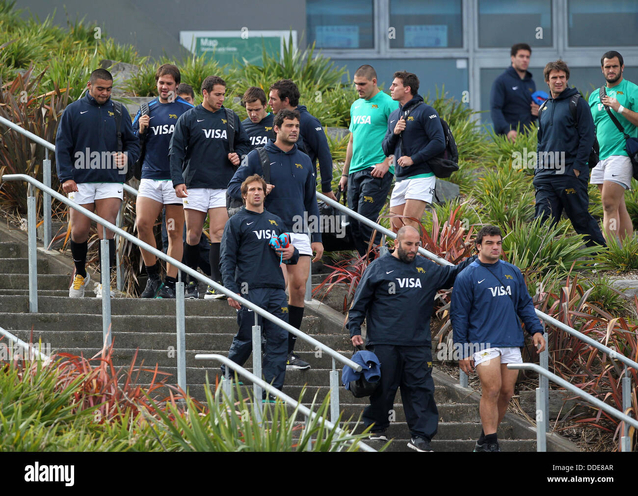 01.09.2013. Waitakere City, Auckland, Nuova Zelanda. Il campionato di rugby 2013 Nuova Zelanda versus Argentina. In Argentina la pratica del team. Foto Stock