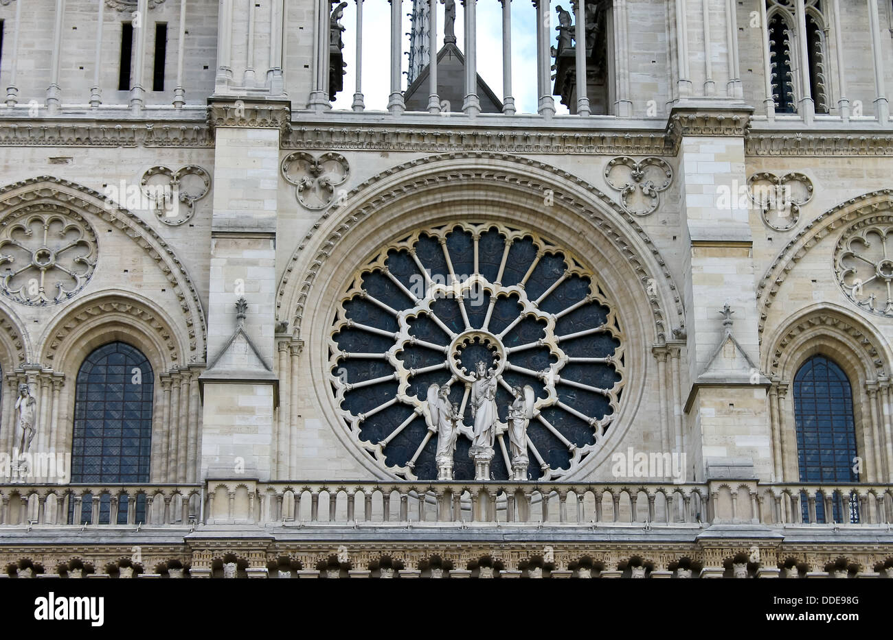 Rosone. Notre Dame de Paris. Francia Foto Stock