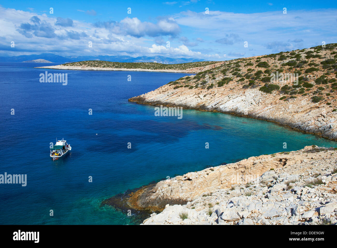 Grecia CICLADI, isola di Donoussa, Kedros bay Foto Stock
