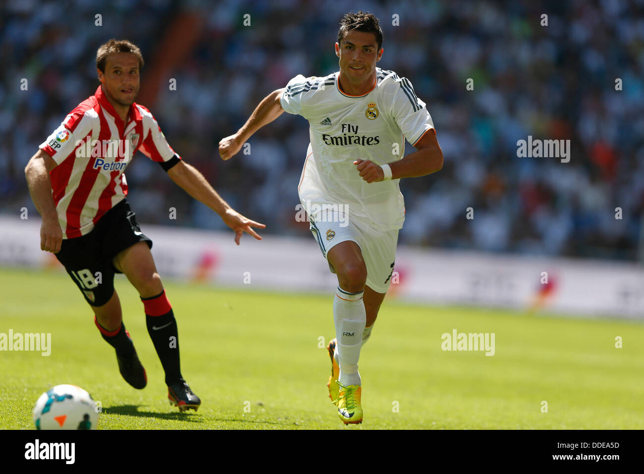 01.09.2013. Madrid, Spagna. Real Madrid CF vs Athletic Club de Bilbao (3-1) a Santiago Bernabeu Stadium. La foto mostra Cristiano Ronaldo (Portoghese in avanti del Real Madrid) Foto Stock