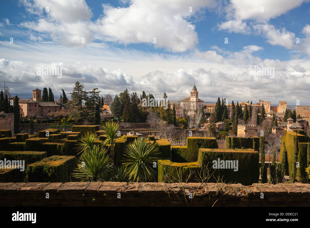 Giardini dell'Alhambra di Granada, Spagna Foto Stock