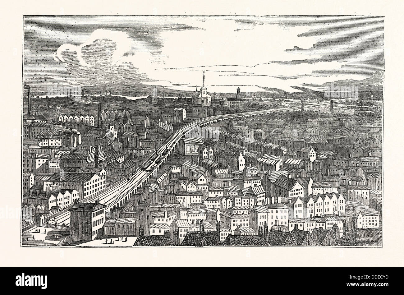 Vista panoramica di Londra e Greenwich ferroviarie, Regno Unito, Gran Bretagna British, Europa, Regno Unito, Gran Bretagna, europeo Foto Stock