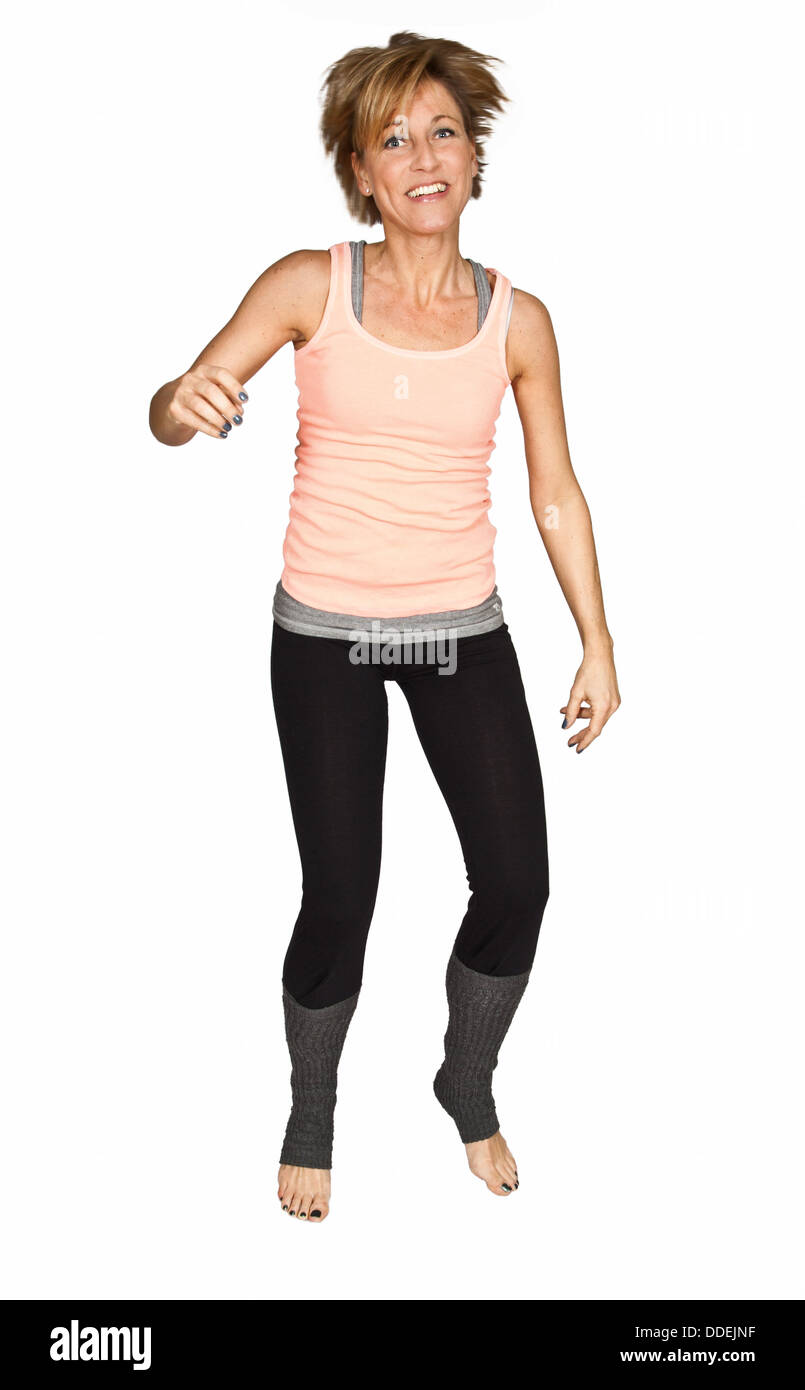 Carino woman dancing Foto Stock