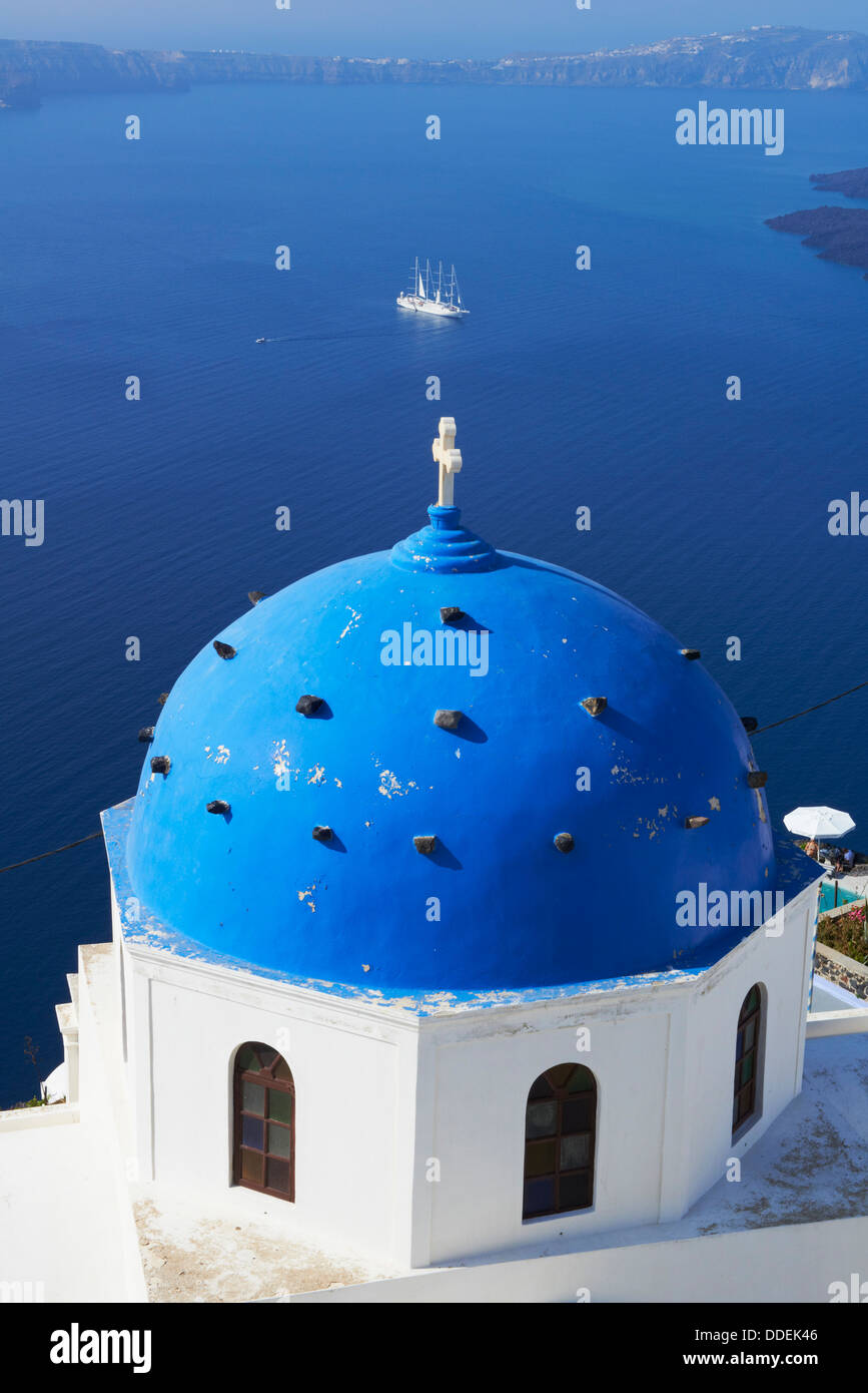 Grecia CICLADI Santorini Island, Firostefani village Foto Stock