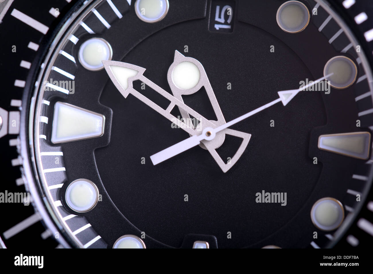 Macro estremo colpo di un orologio da polso Foto Stock