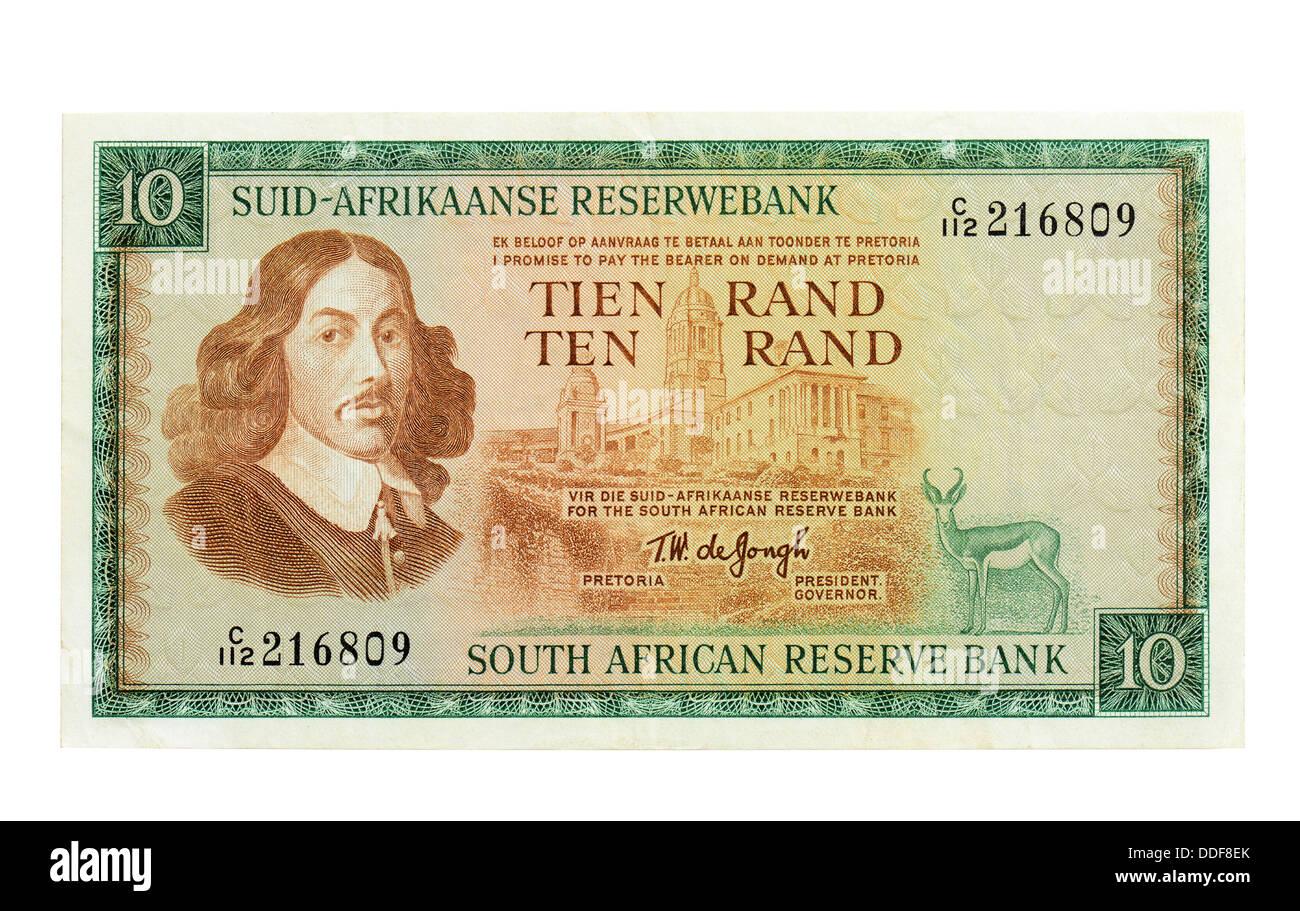 South African Rand dieci banconota Foto Stock