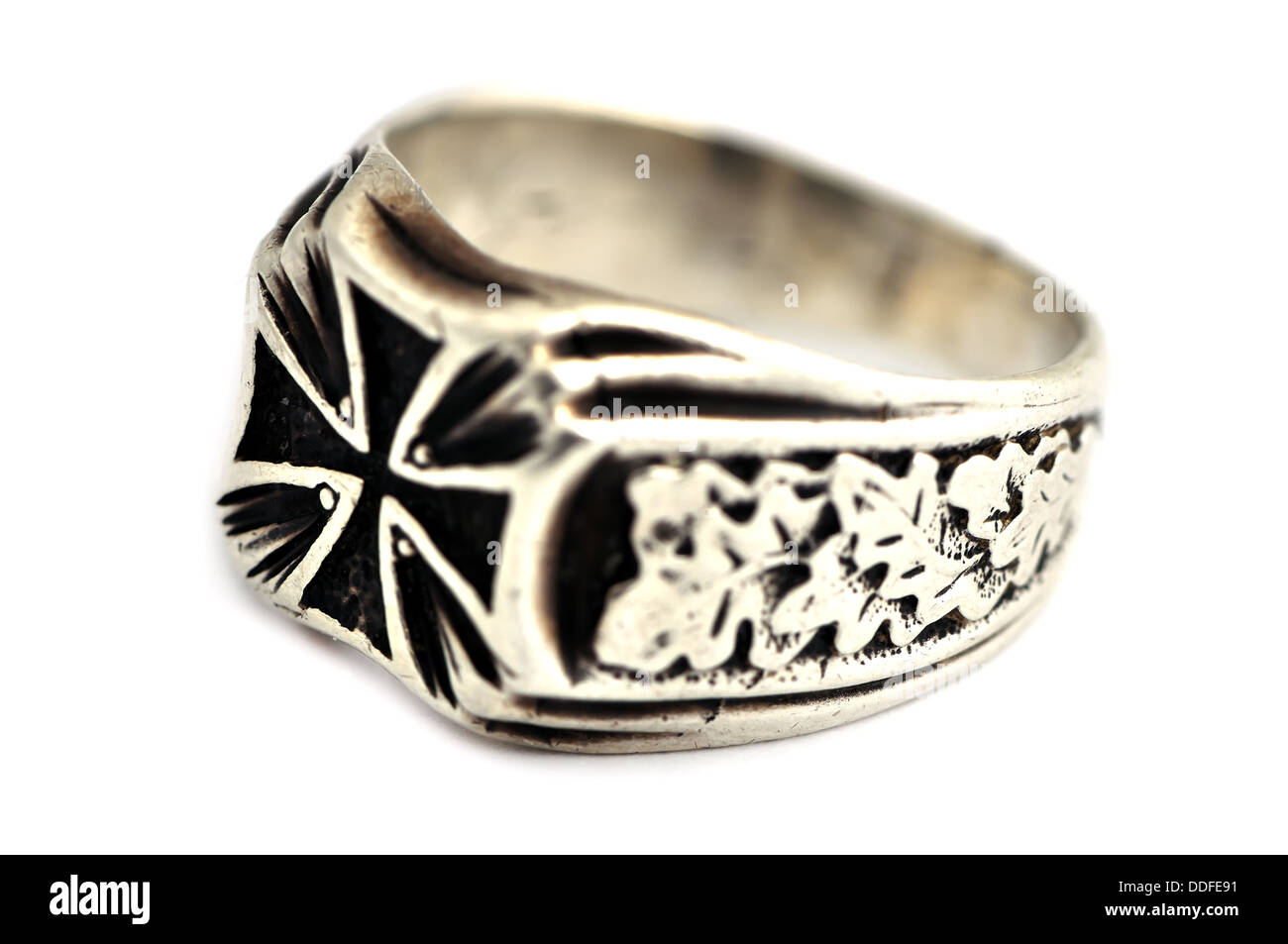 anello in argento Foto Stock