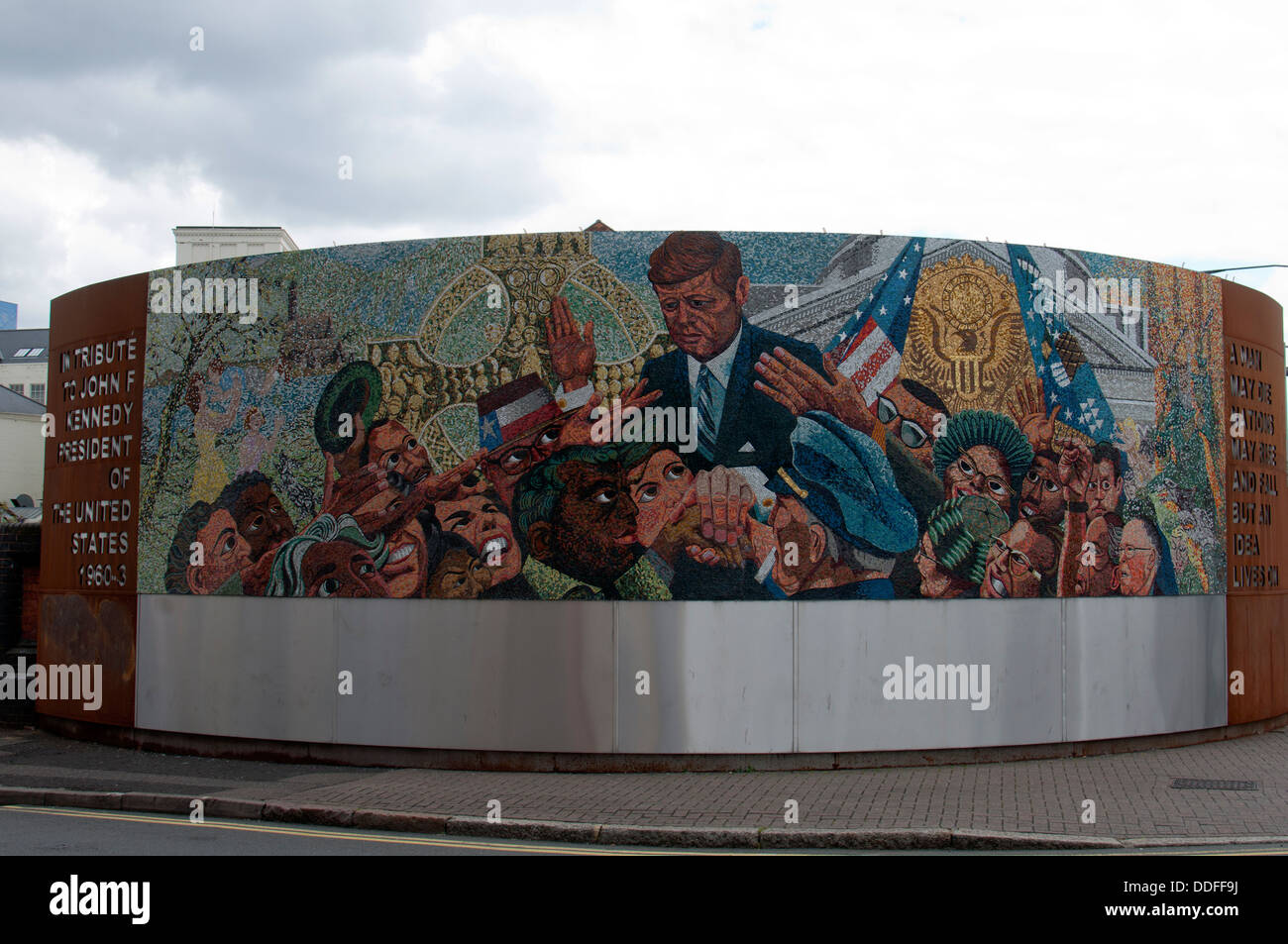 John F Kennedy mosaico, Digbeth, Birmingham, Regno Unito Foto Stock