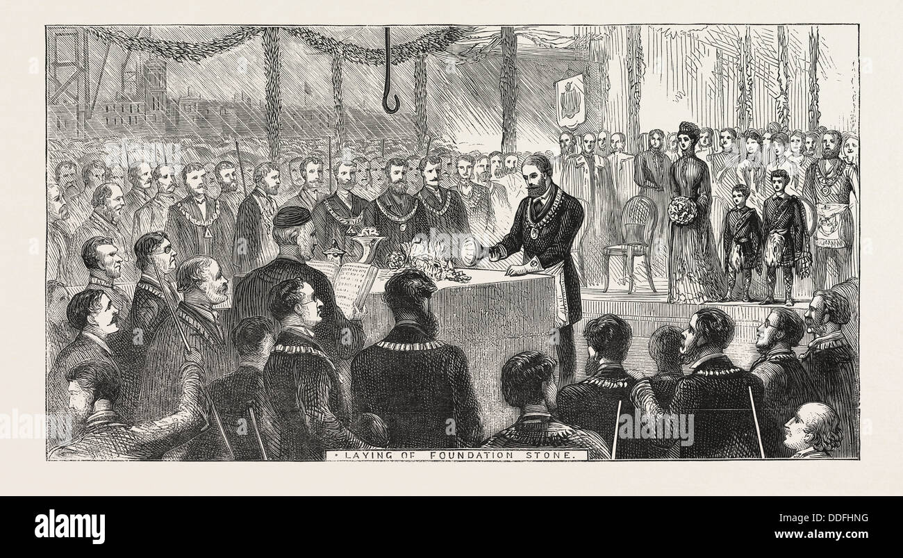 Schizzi durante il principe e la principessa di Galles la sua recente visita a Glasgow, incisione 1876, Regno Unito, Gran Bretagna British, europa Foto Stock