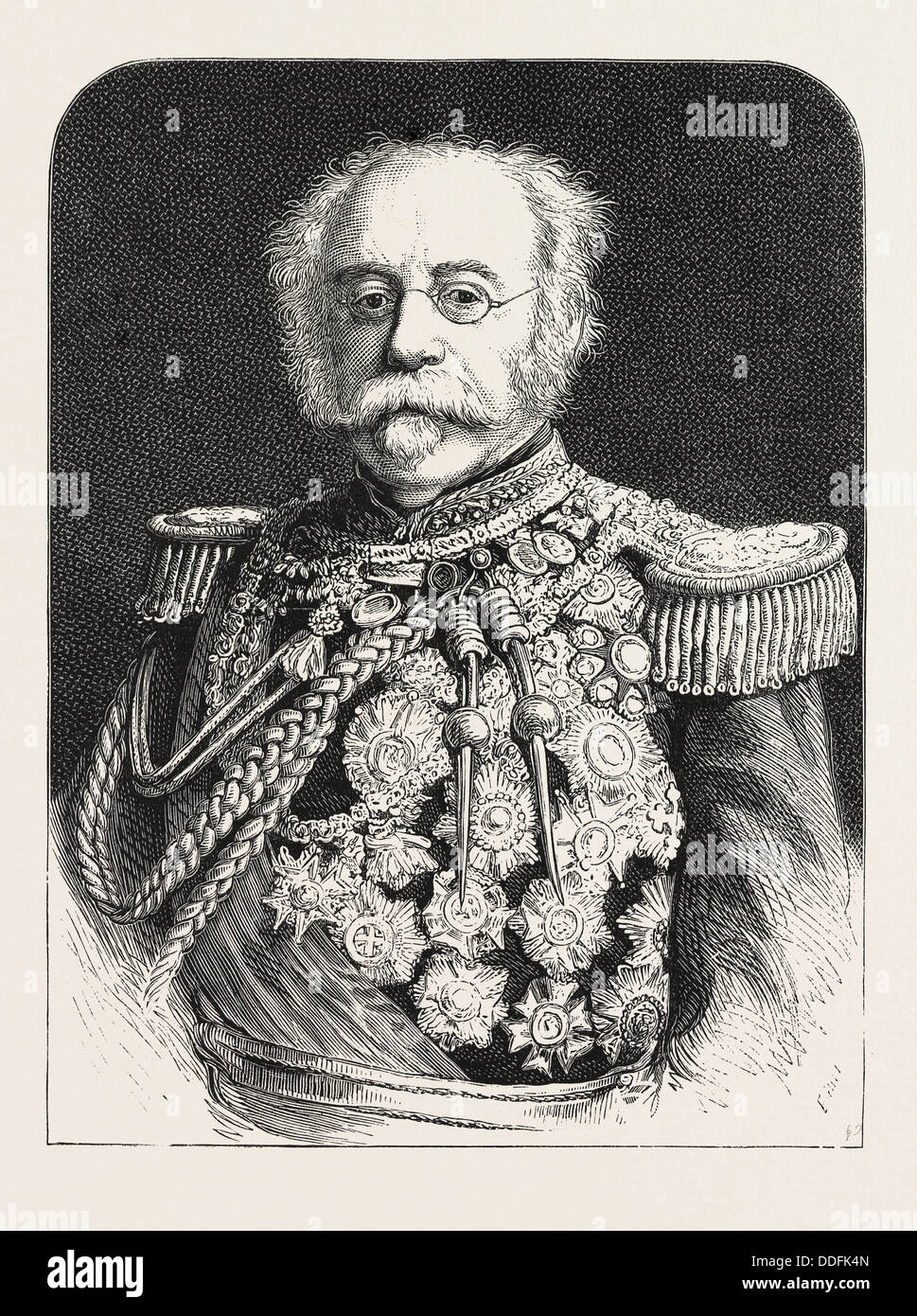 Alla fine del DUC DE SALDANHA, Ministro portoghese per la corte inglese, incisione 1876 Foto Stock