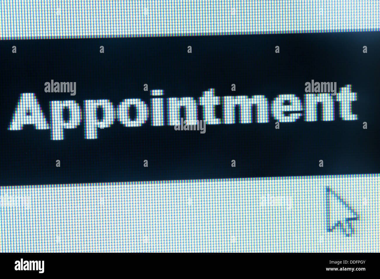 Nomina la parola e il cursore sul monitor del computer Foto Stock