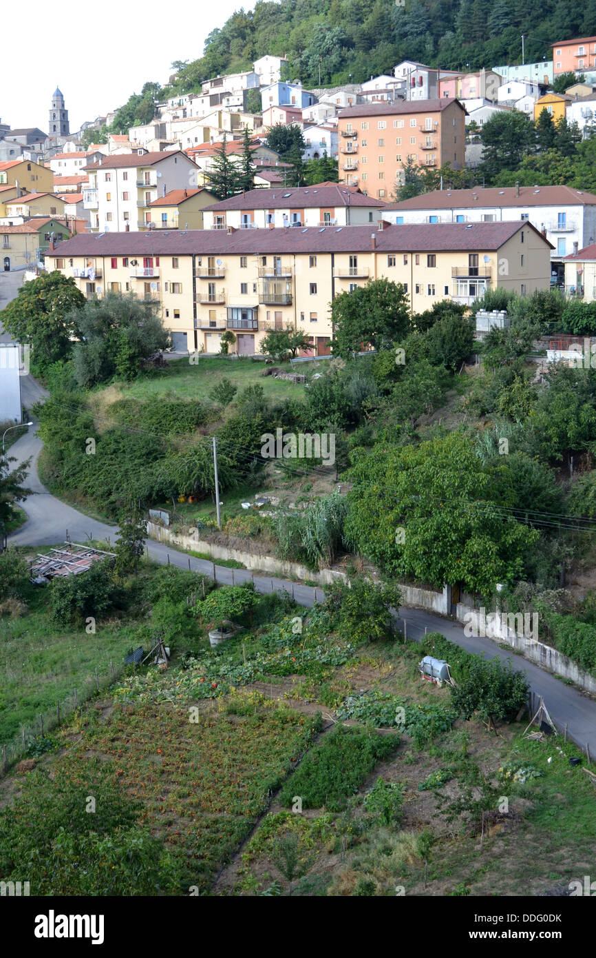 Vista su San Fele village, in provincia di Potenza, regione Basilicata, Italia meridionale. Foto Stock