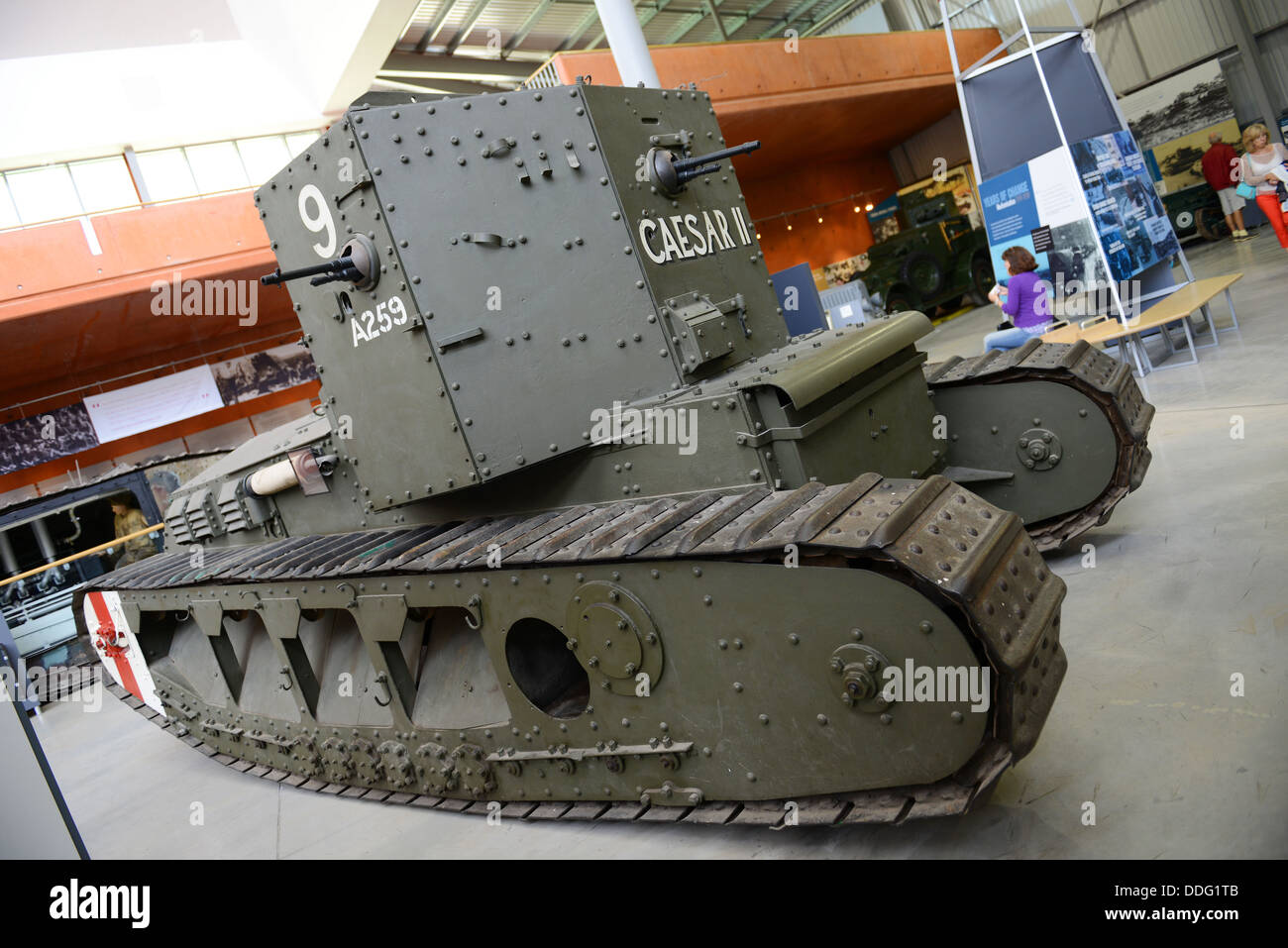 Di medie contrassegnare un whippet, British serbatoio della guerra mondiale I. Caesar II a Bovington Tank Museum, Dorset, Gran Bretagna, Regno Unito Foto Stock