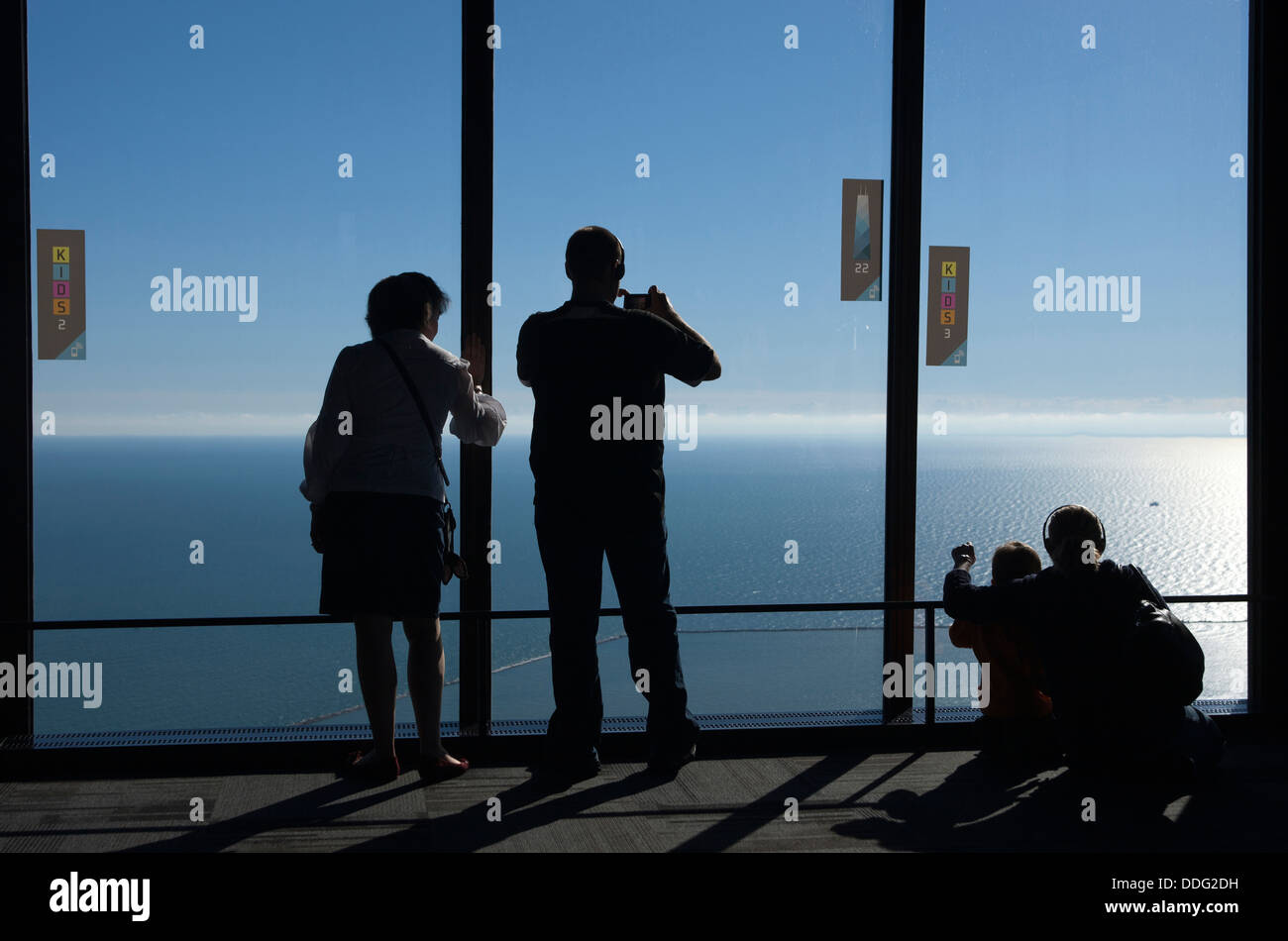 Piattaforma di Osservazione john hancock tower CENTER (©BRUCE GRAHAM / SOM 1969) sul Lago Michigan CHICAGO ILLINOIS USA Foto Stock