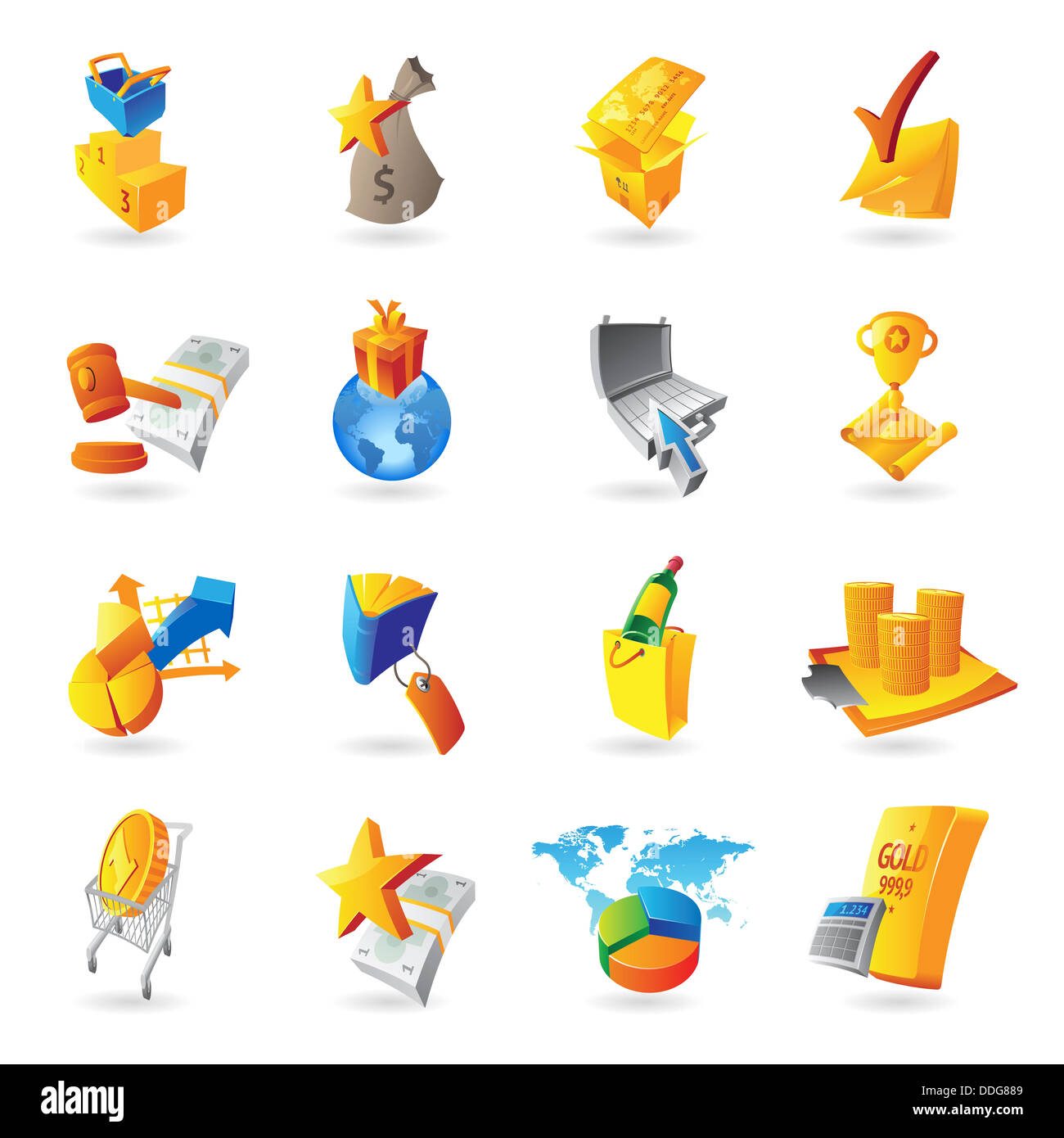 Le icone per il commercio al dettaglio. Foto Stock