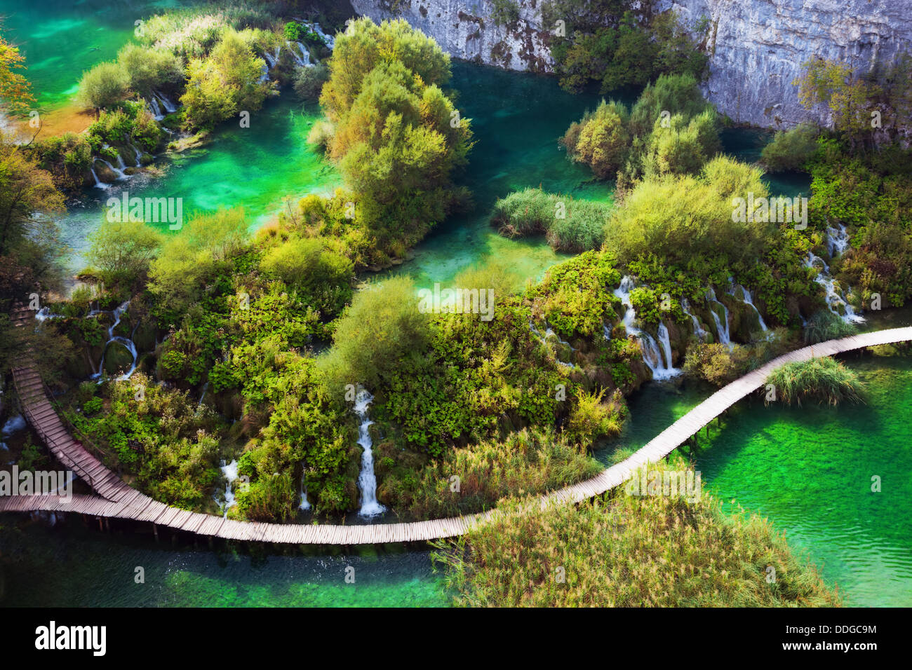 Il Parco Nazionale dei Laghi di Plitvice, Croazia Foto Stock